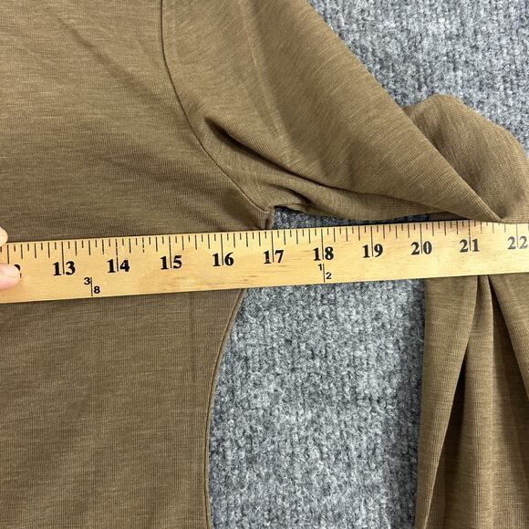 Reformation Top Small Harriet Knit Henley in Cookie Brown Casual Minimalist - Picture 10 of 11